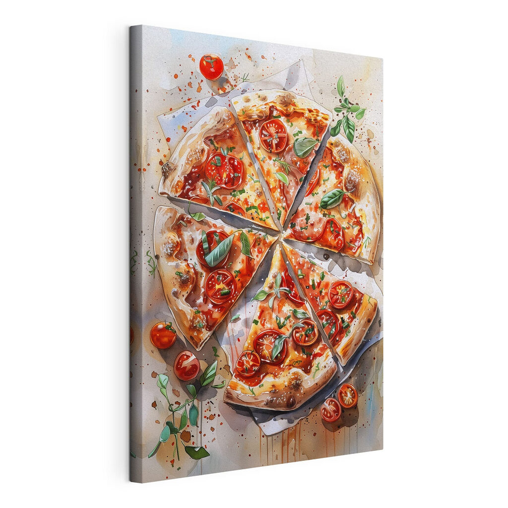 Pizza parmi les tomates — vue du produit