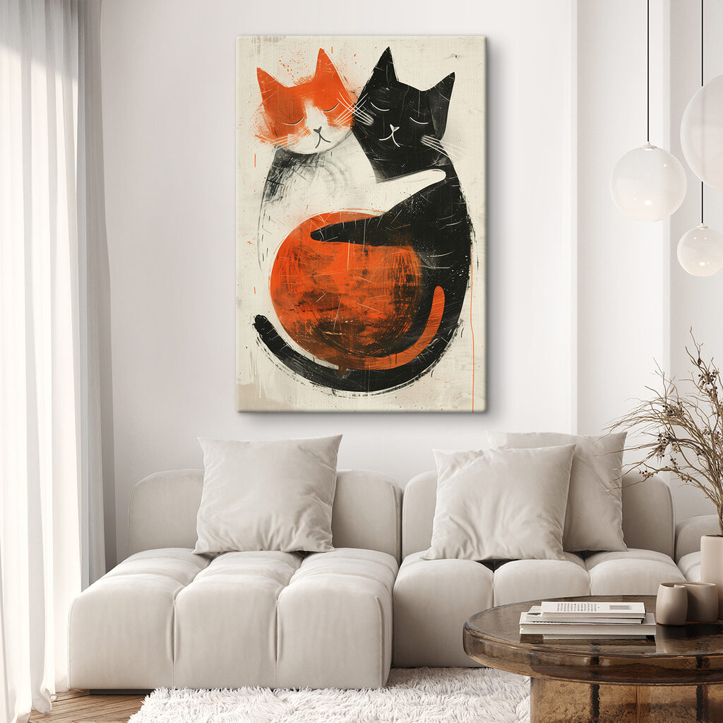 Deux chats enlacés — intérieur 2