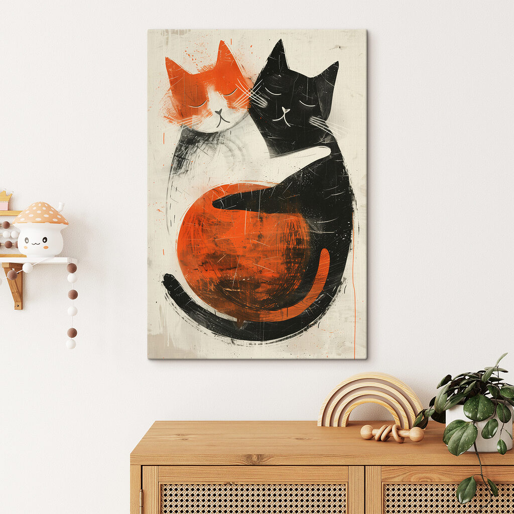 Deux chats enlacés — intérieur 3