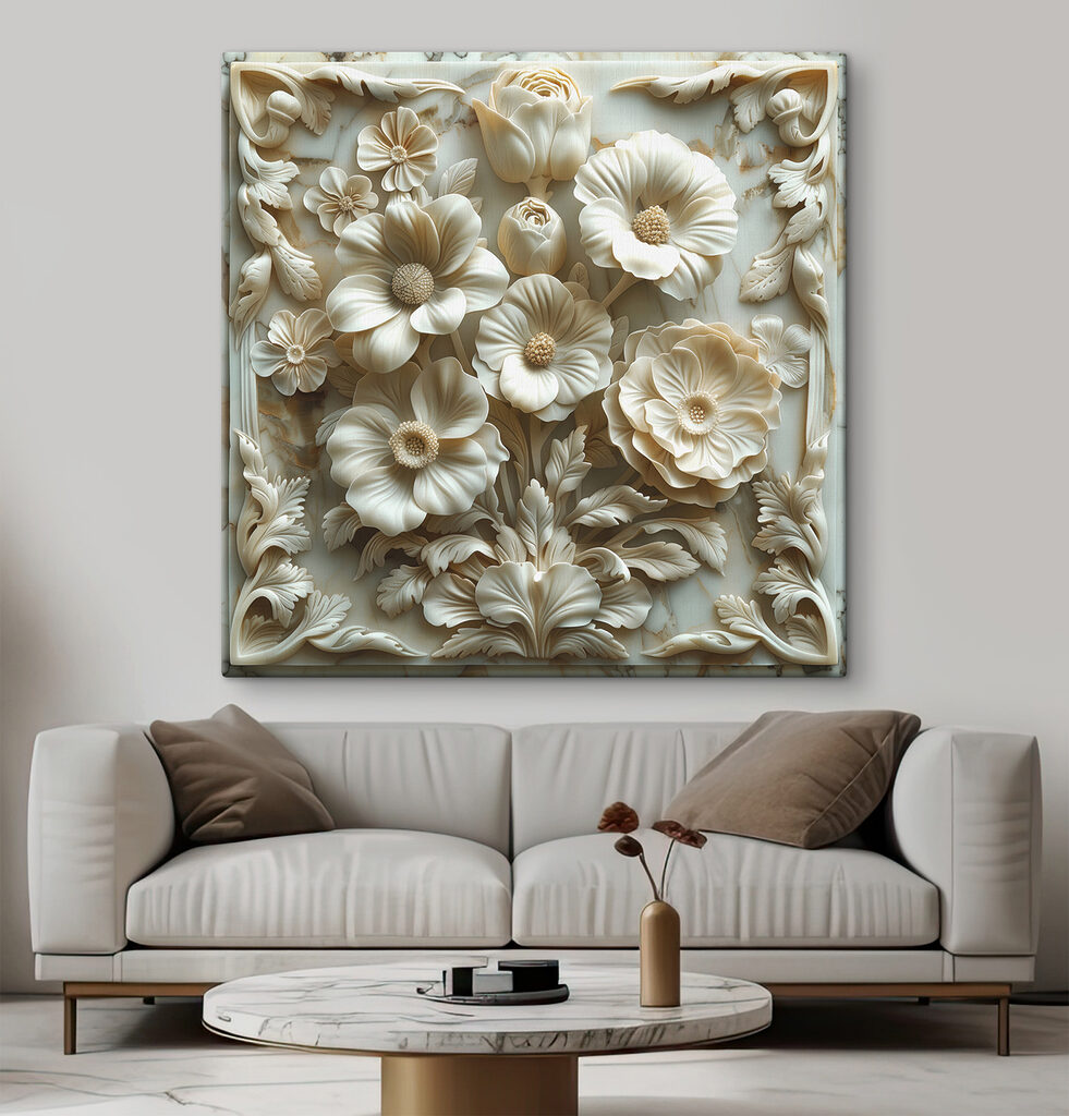 Ornement de fleurs blanches — intérieur 1