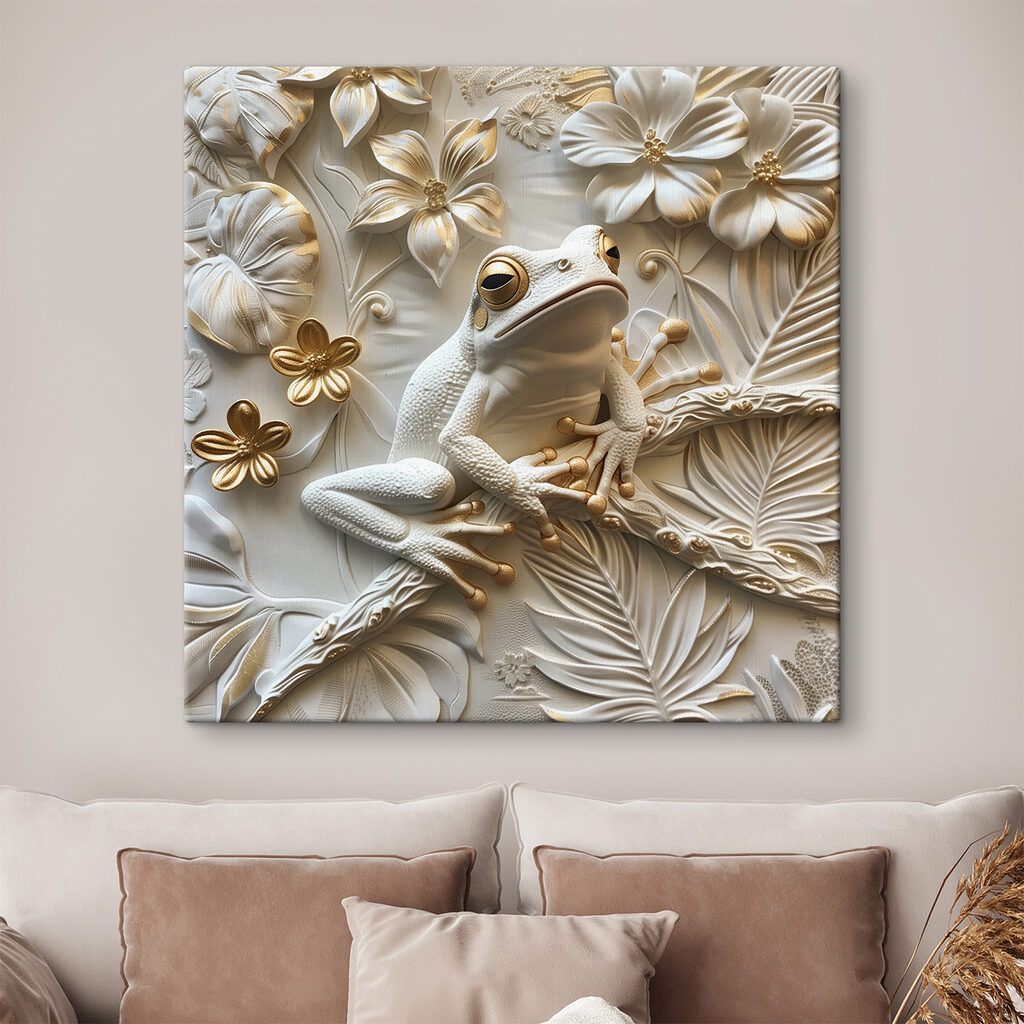 Grenouille et fleurs blanches — intérieur 2