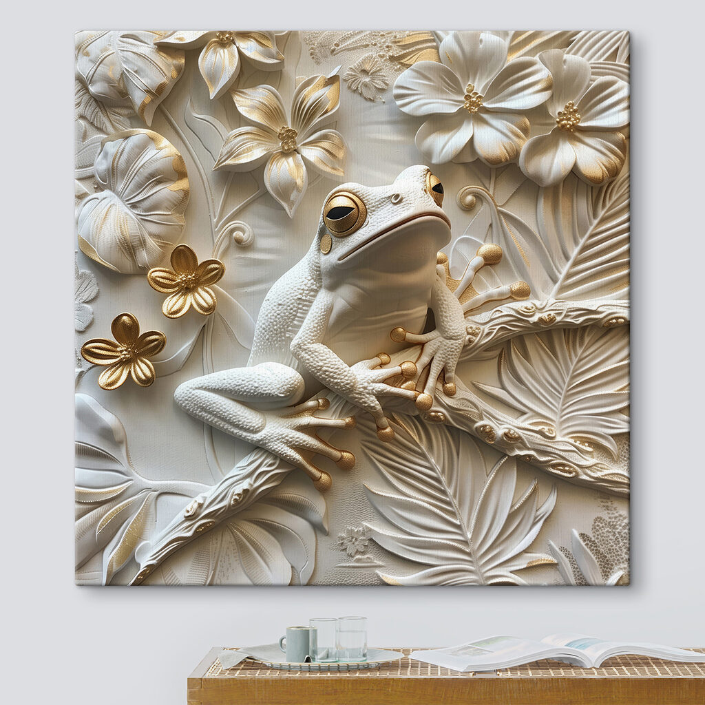 Grenouille et fleurs blanches — intérieur 3