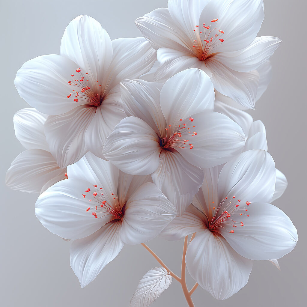 Fleurs mouchetées de rose — motif complet