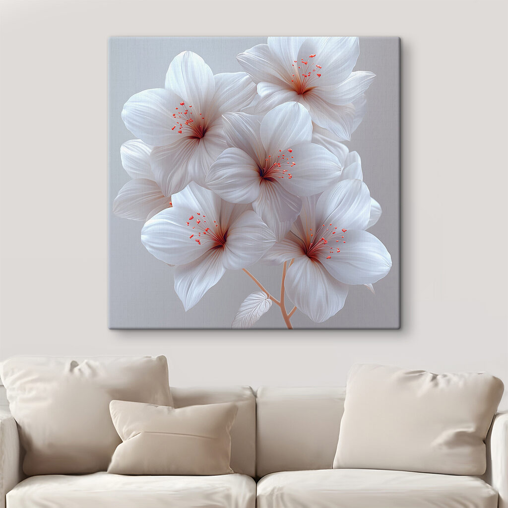 Fleurs mouchetées de rose — intérieur 1