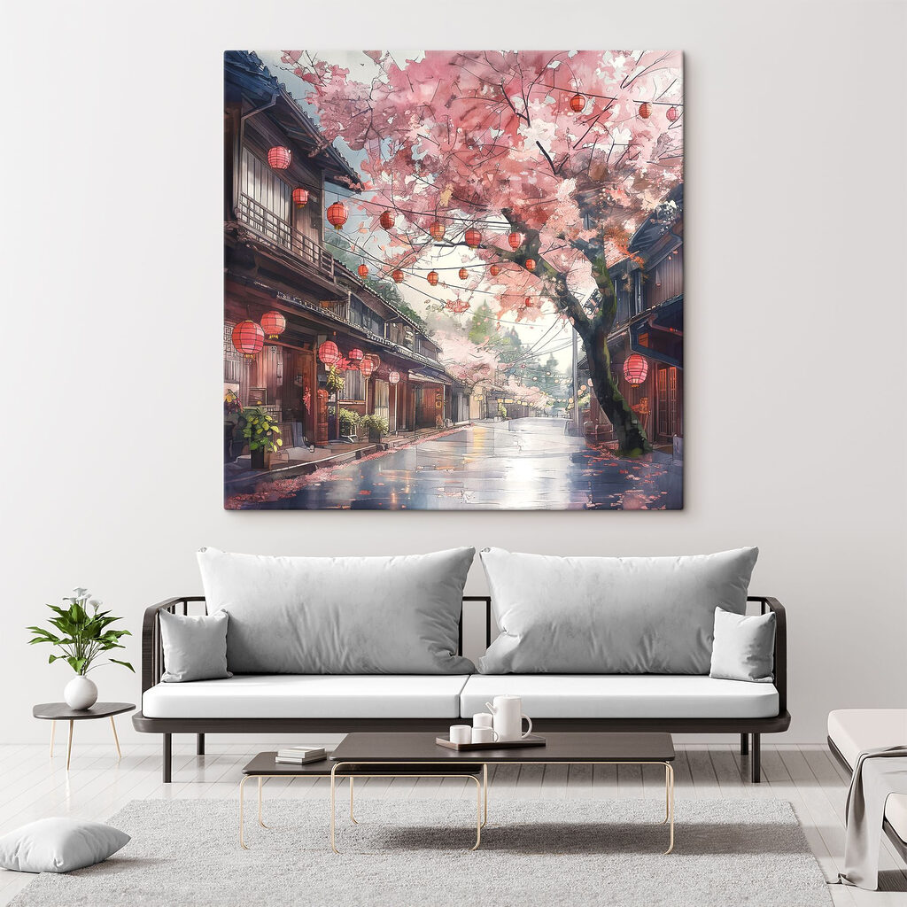 Fleurs et lanternes rouges — intérieur 3