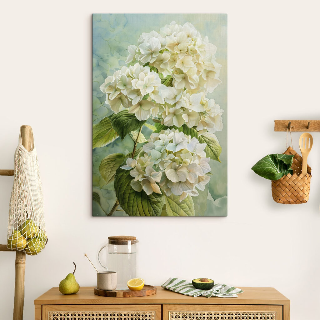 Hortensias au vert printanier — intérieur 5