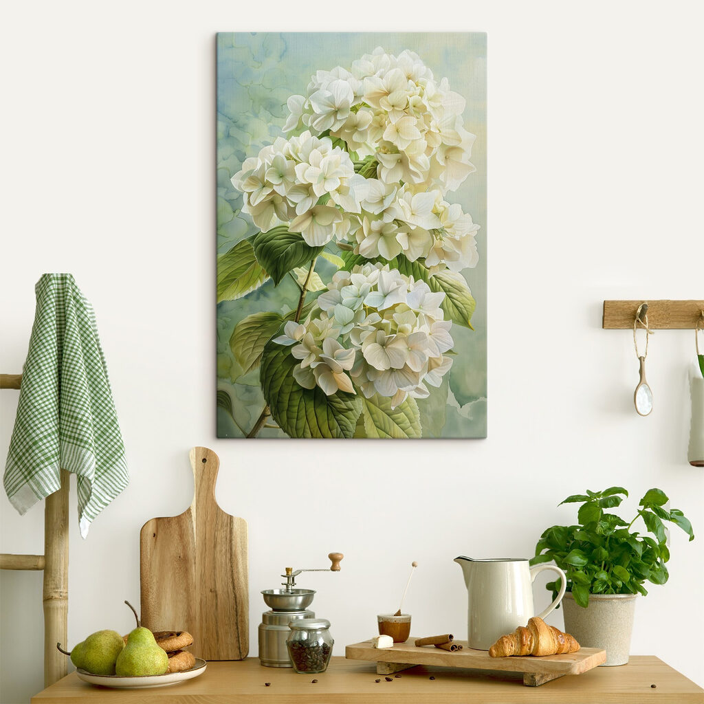 Hortensias au vert printanier — intérieur 4