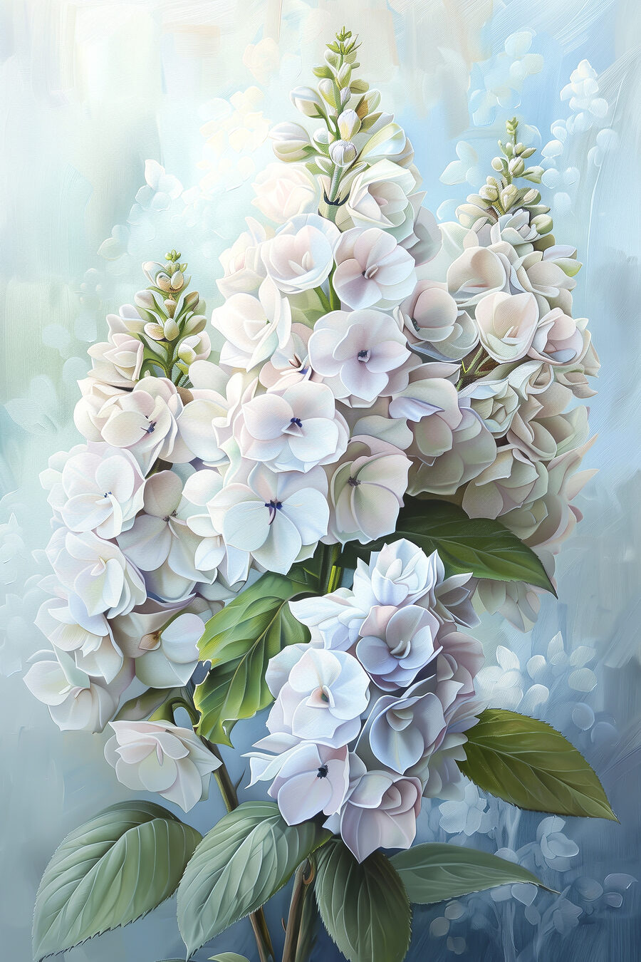 Grappes de fleurs élancées — motif complet