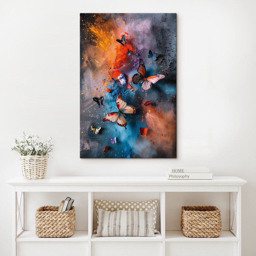 Papillons et brume colorée — intérieur 1