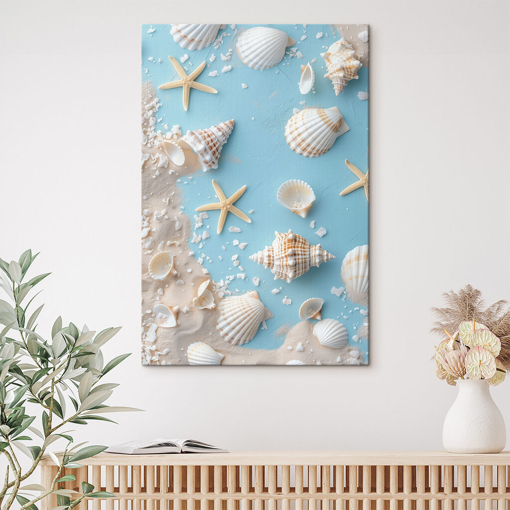 Coquillages sur bleu marin — intérieur 1