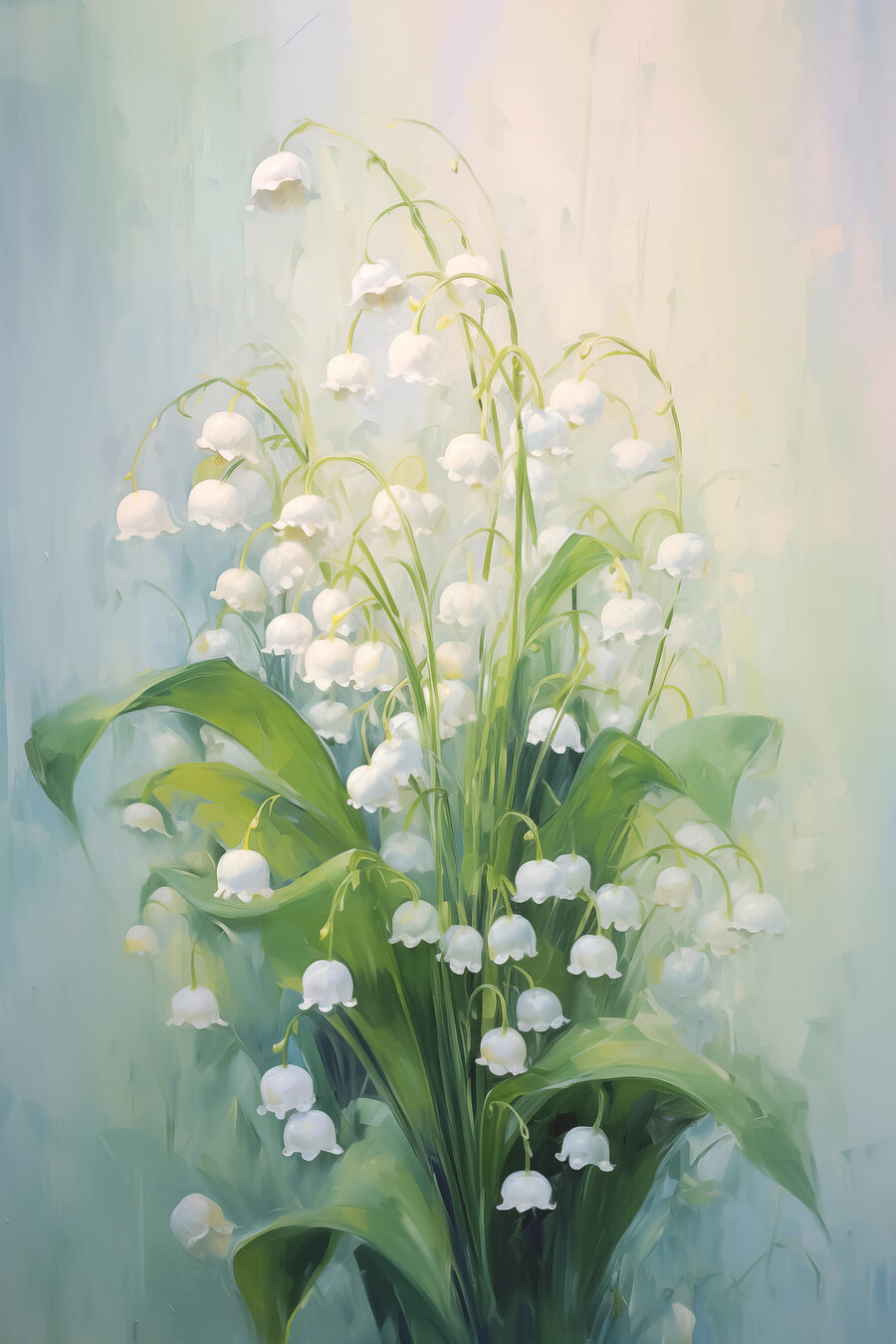 Muguet parmi les feuilles — motif complet