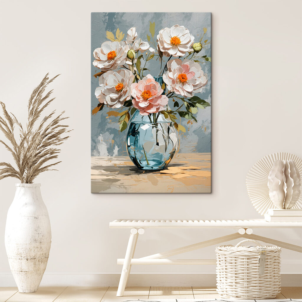 Fleurs et verre bleu — intérieur 3