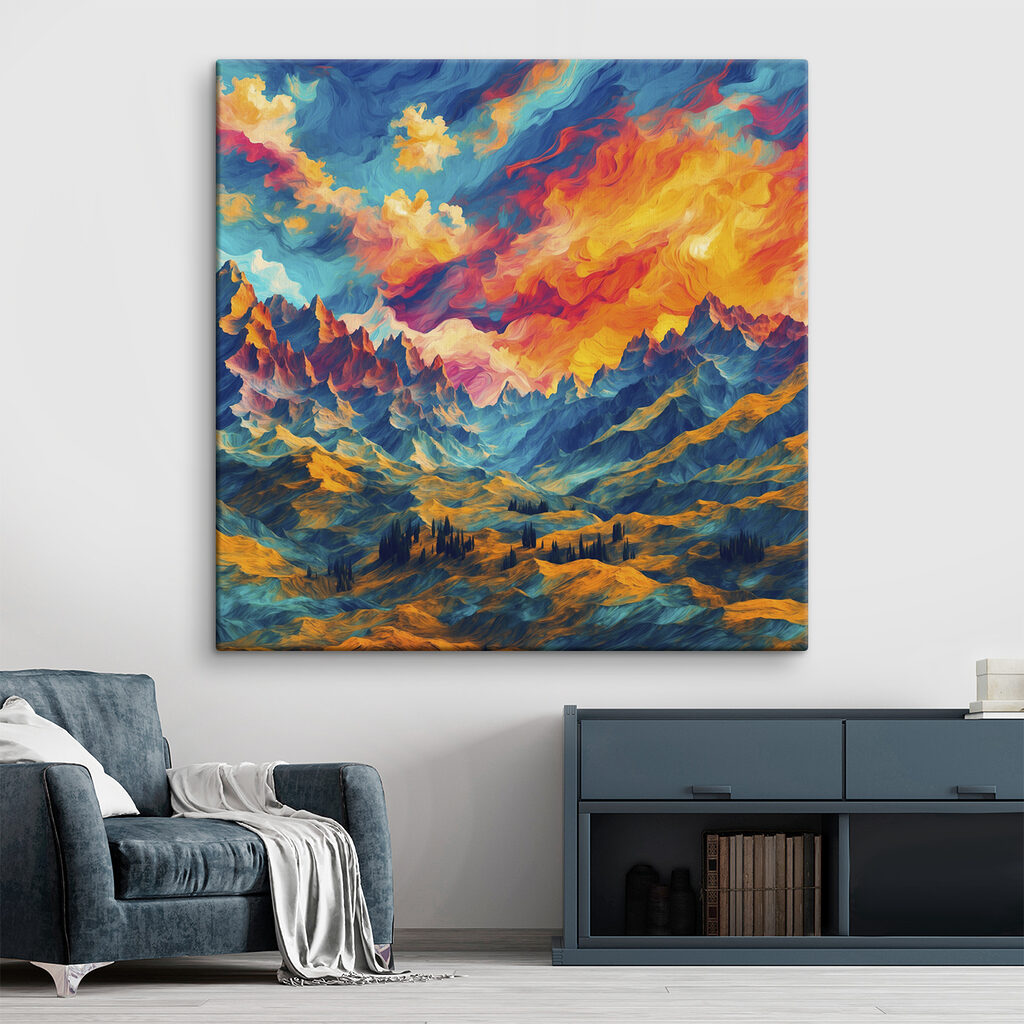 Nuages flamboyants sur montagnes — intérieur 2