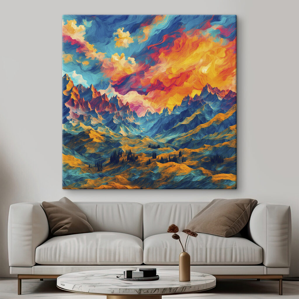 Nuages flamboyants sur montagnes — intérieur 3