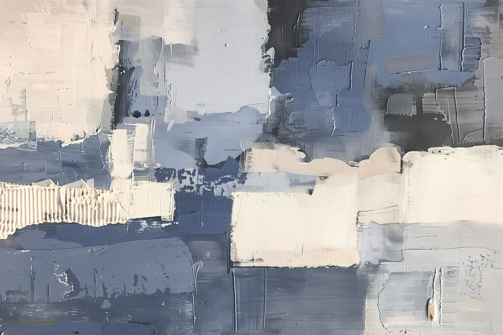 Blocs gris-bleu sur crème — motif complet