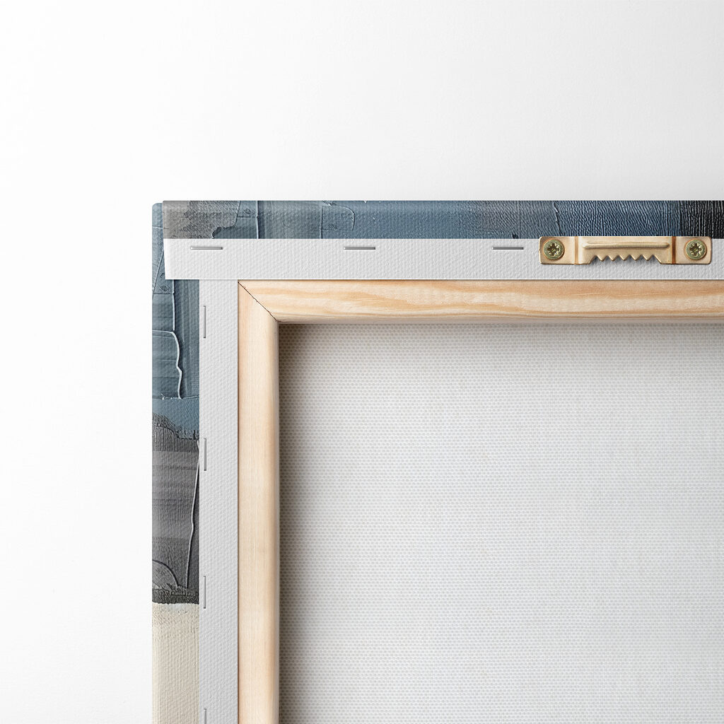 Blocs gris-bleu sur crème — dos