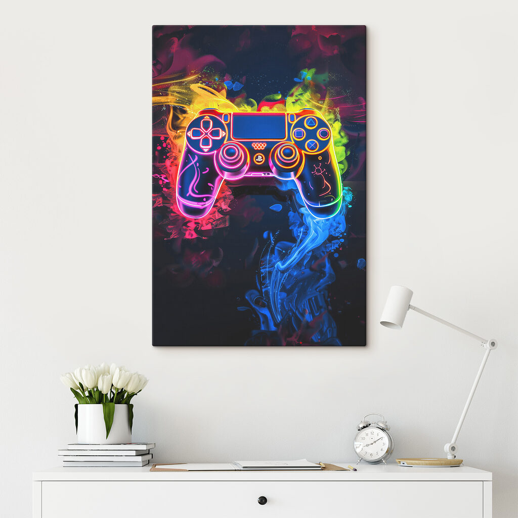 Manette en néon flamboyant — intérieur 1