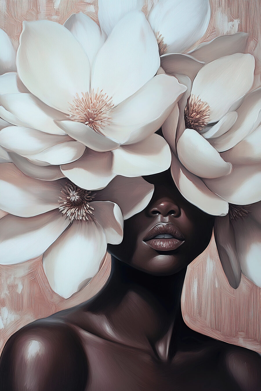 Yeux voilés de fleurs — motif complet