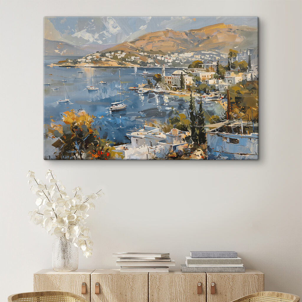 Port aux touches gris-bleu dans un intérieur