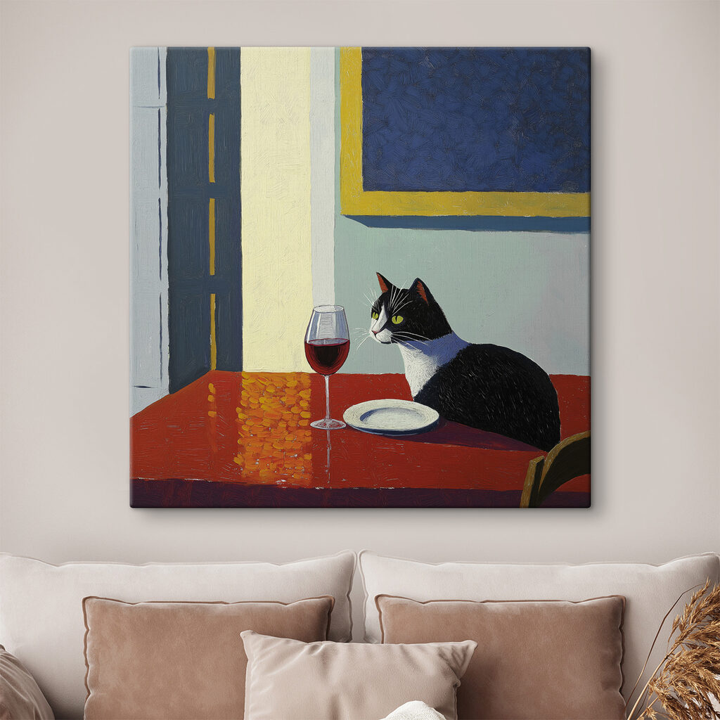 Un chat à table — intérieur 1