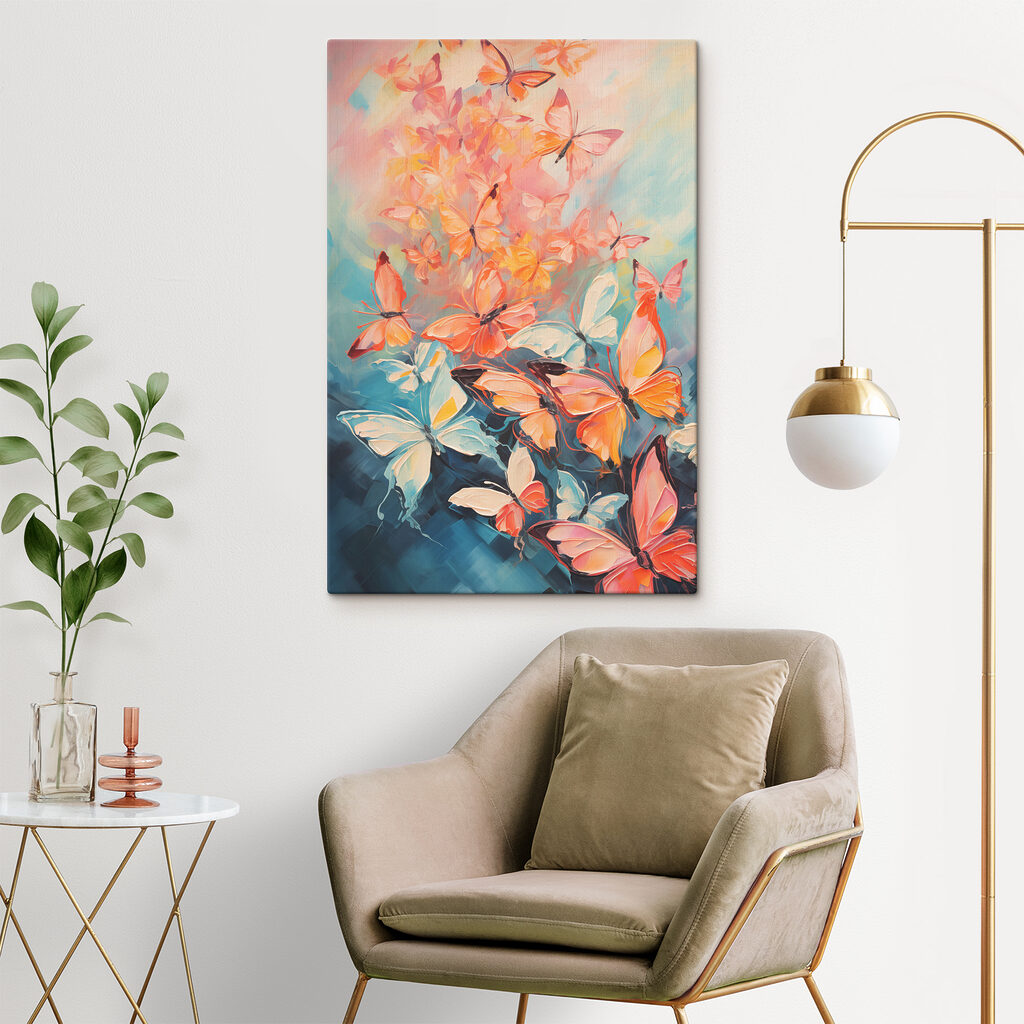 Rameaux pastel sur turquoise — intérieur 2