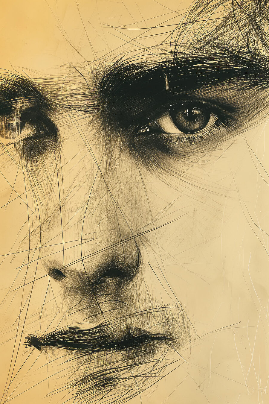 Regard au fusain — motif complet