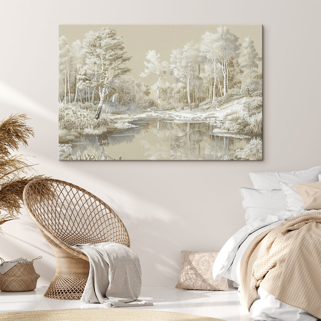 Arbres blancs en reflet — intérieur 1