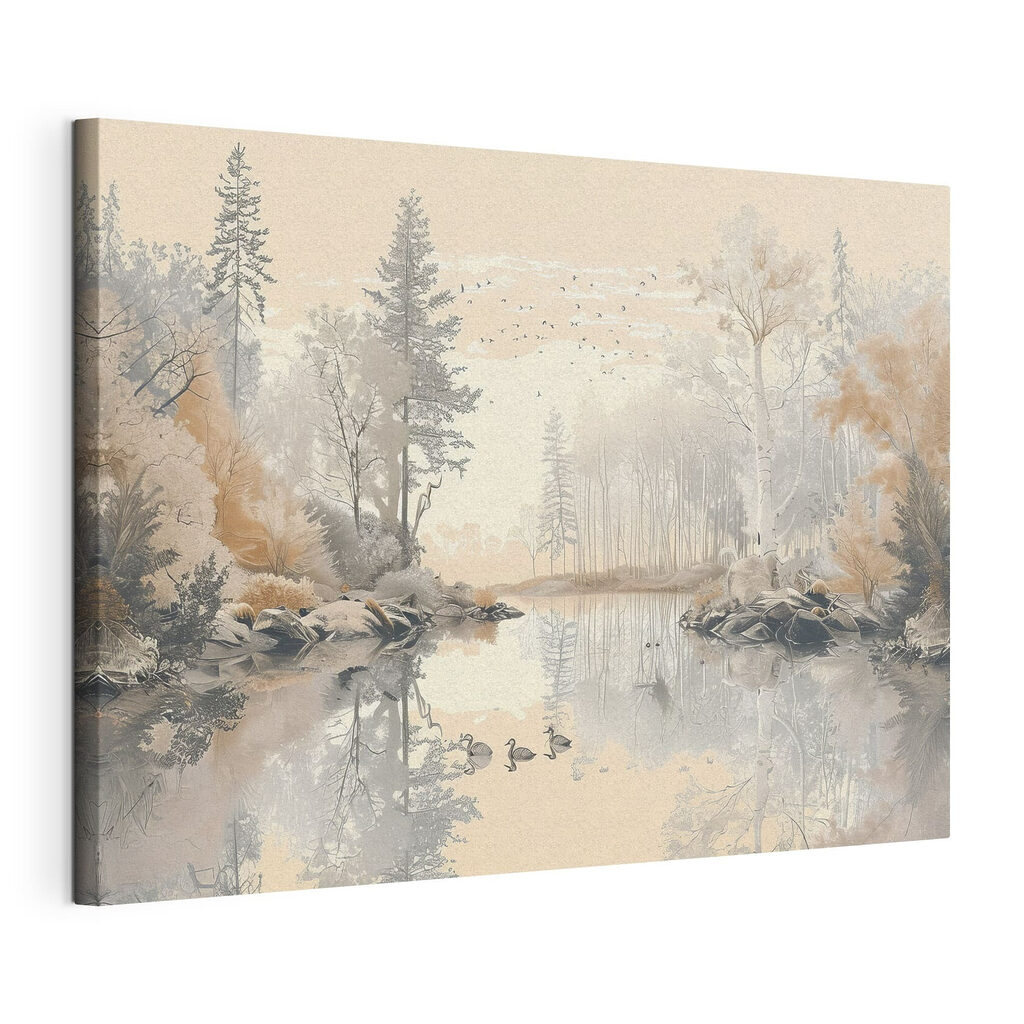 Reflets d’automne, toile tendue et bord enveloppé