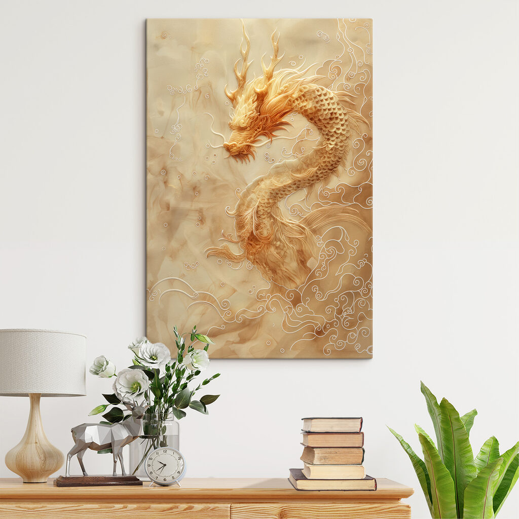 Dragon et nuages dorés — intérieur 1
