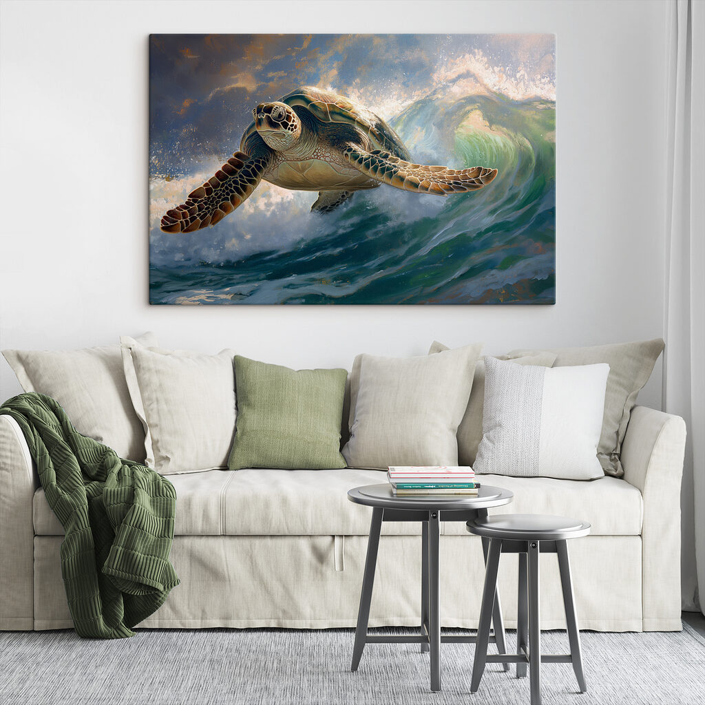Tortue dans la vague — intérieur 1
