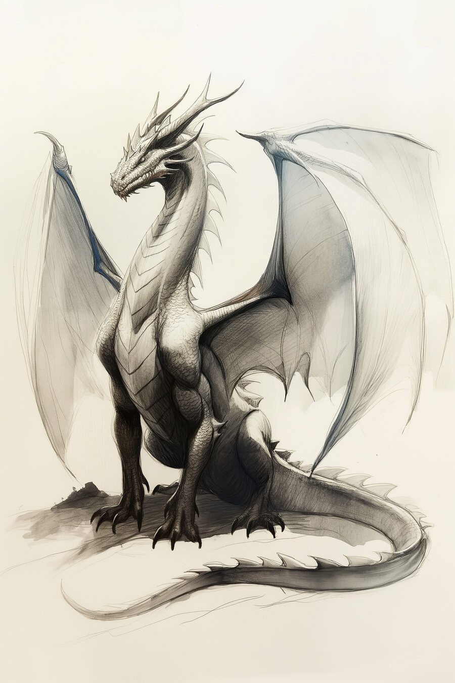 Dragon qui se dresse — motif complet
