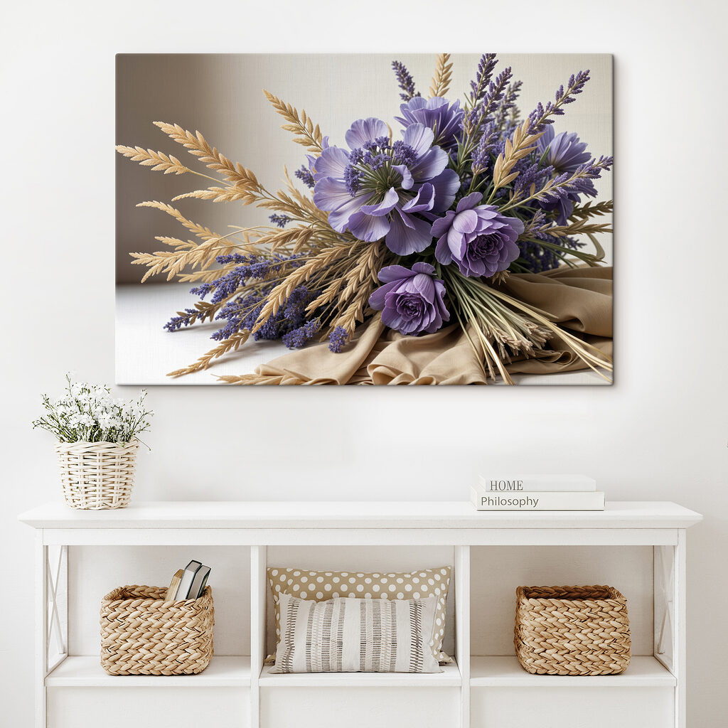 Bouquet violet et épis — intérieur 1