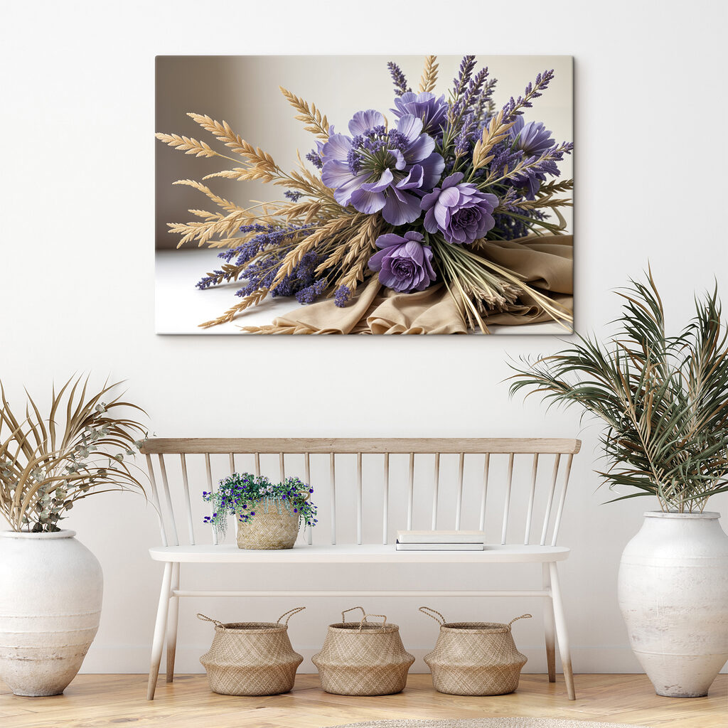 Bouquet violet et épis — intérieur 2