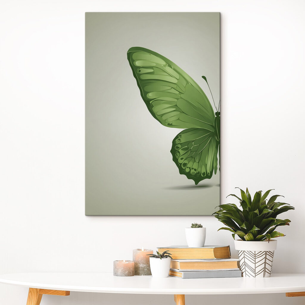 Aile verte sur gris-vert — intérieur 4