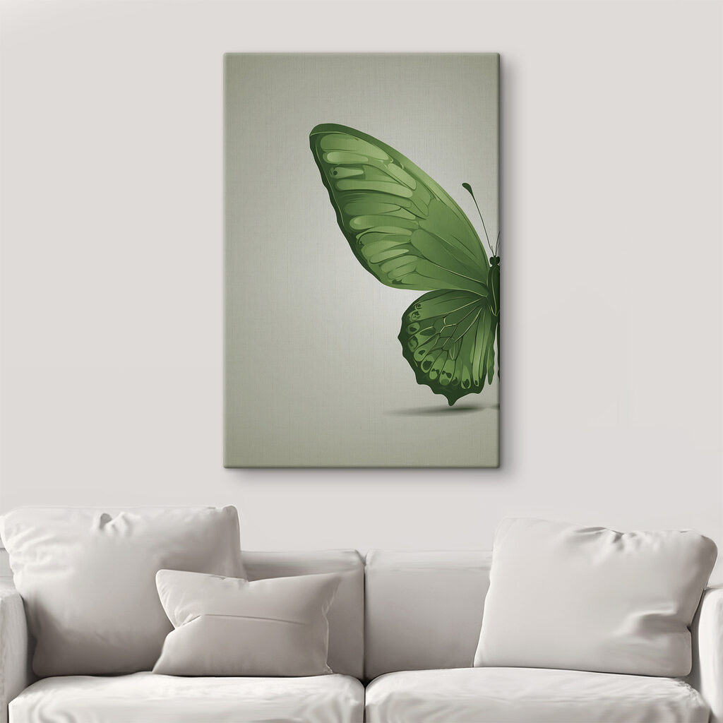 Aile verte sur gris-vert — intérieur 2