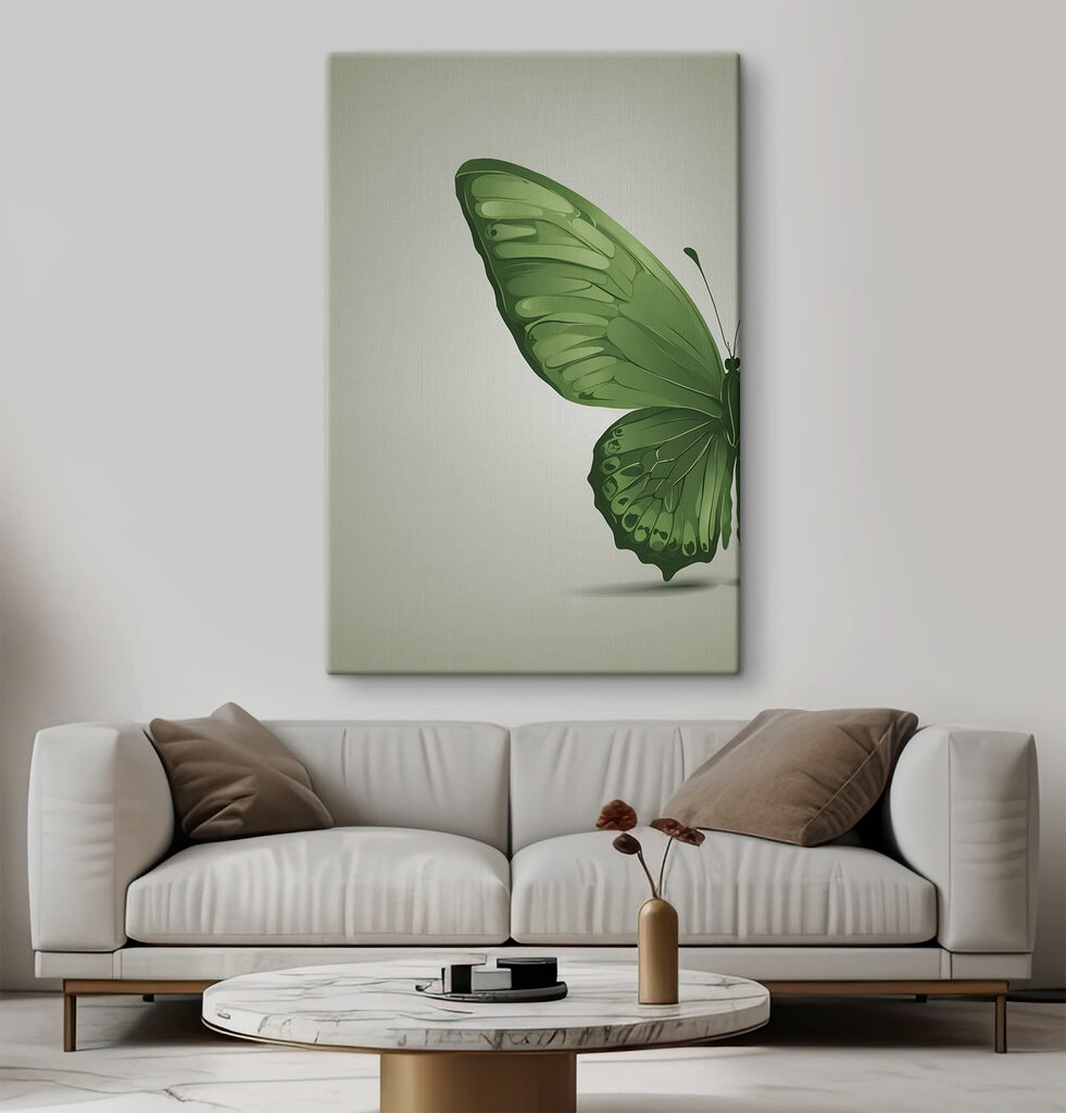 Aile verte sur gris-vert — intérieur 3