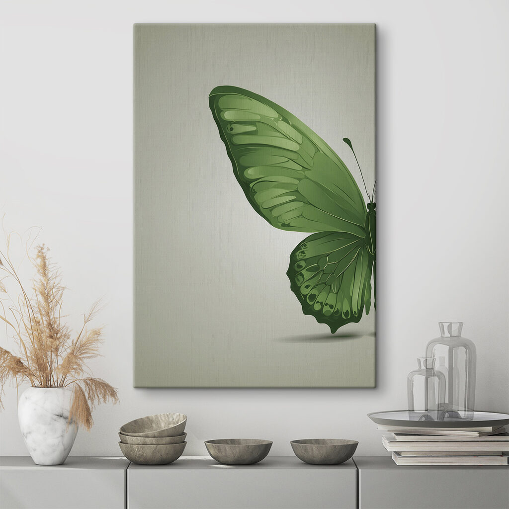 Aile verte sur gris-vert — intérieur 1