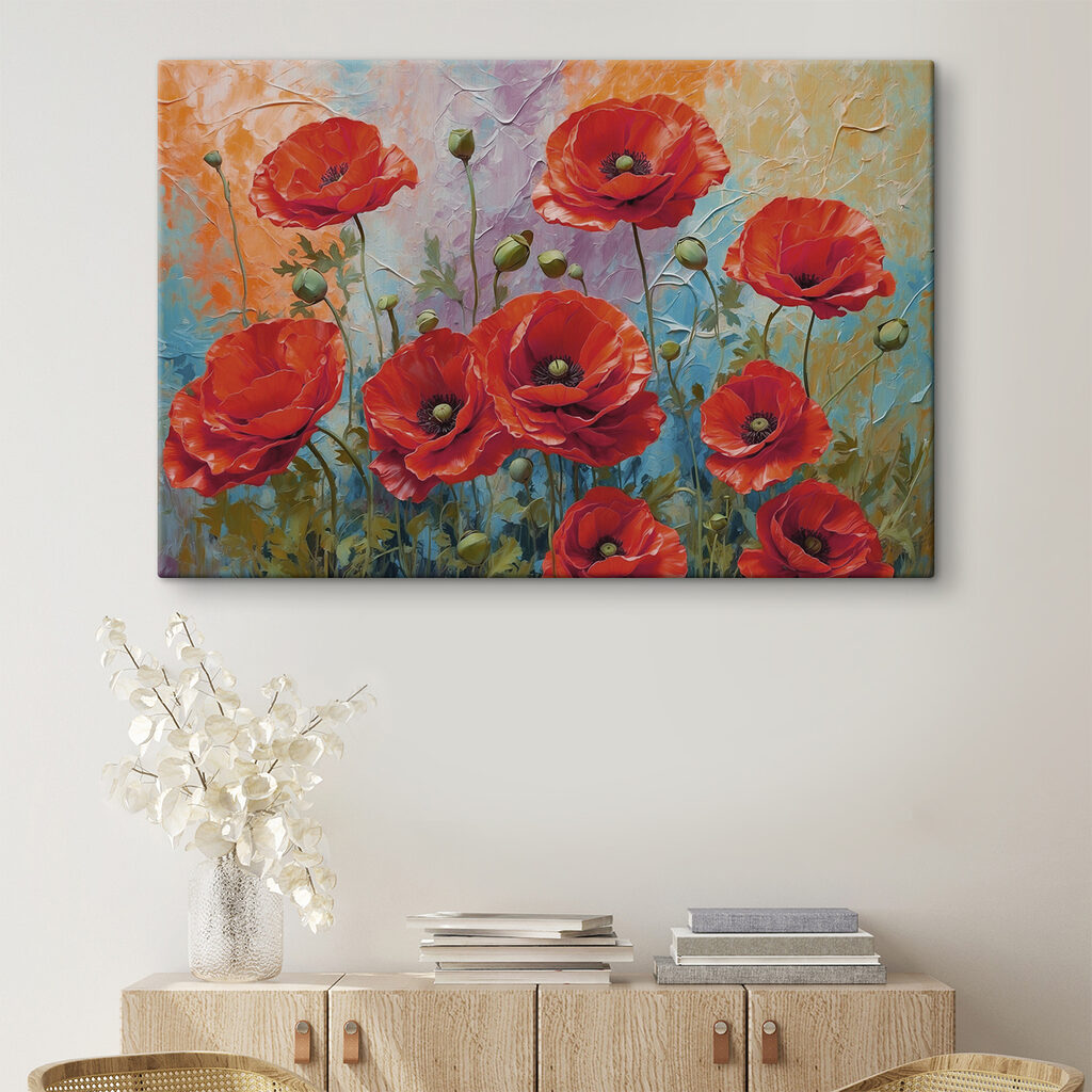 Coquelicots et touches pastel — intérieur 2