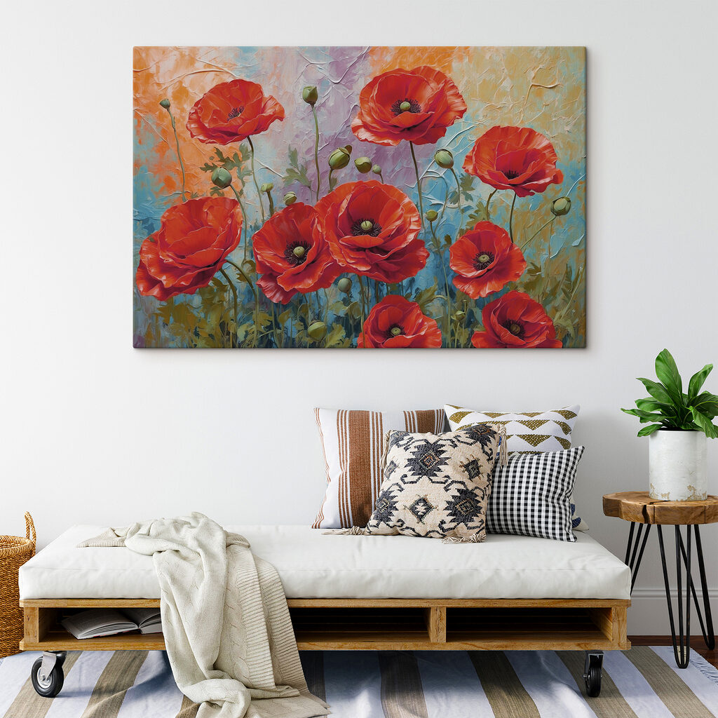 Coquelicots et touches pastel — intérieur 3