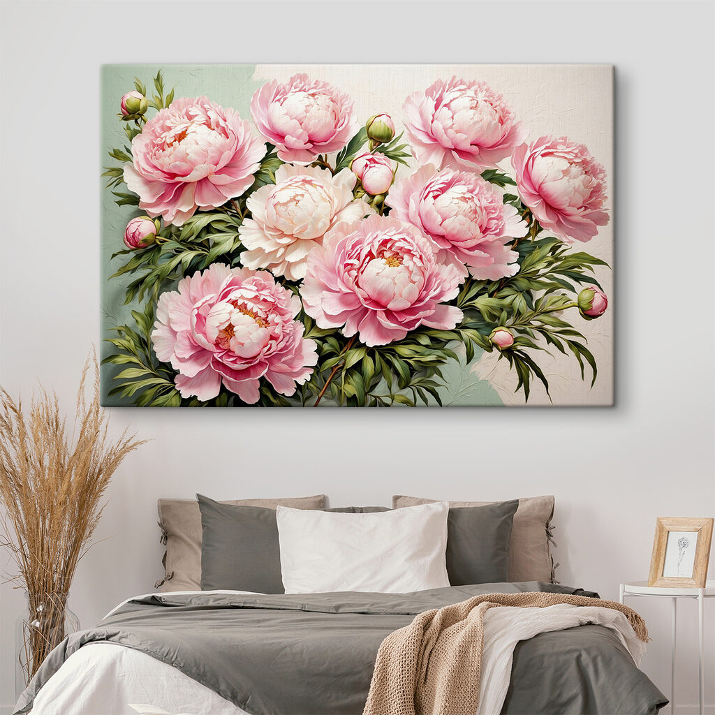 Pivoines et boutons verts — intérieur 2