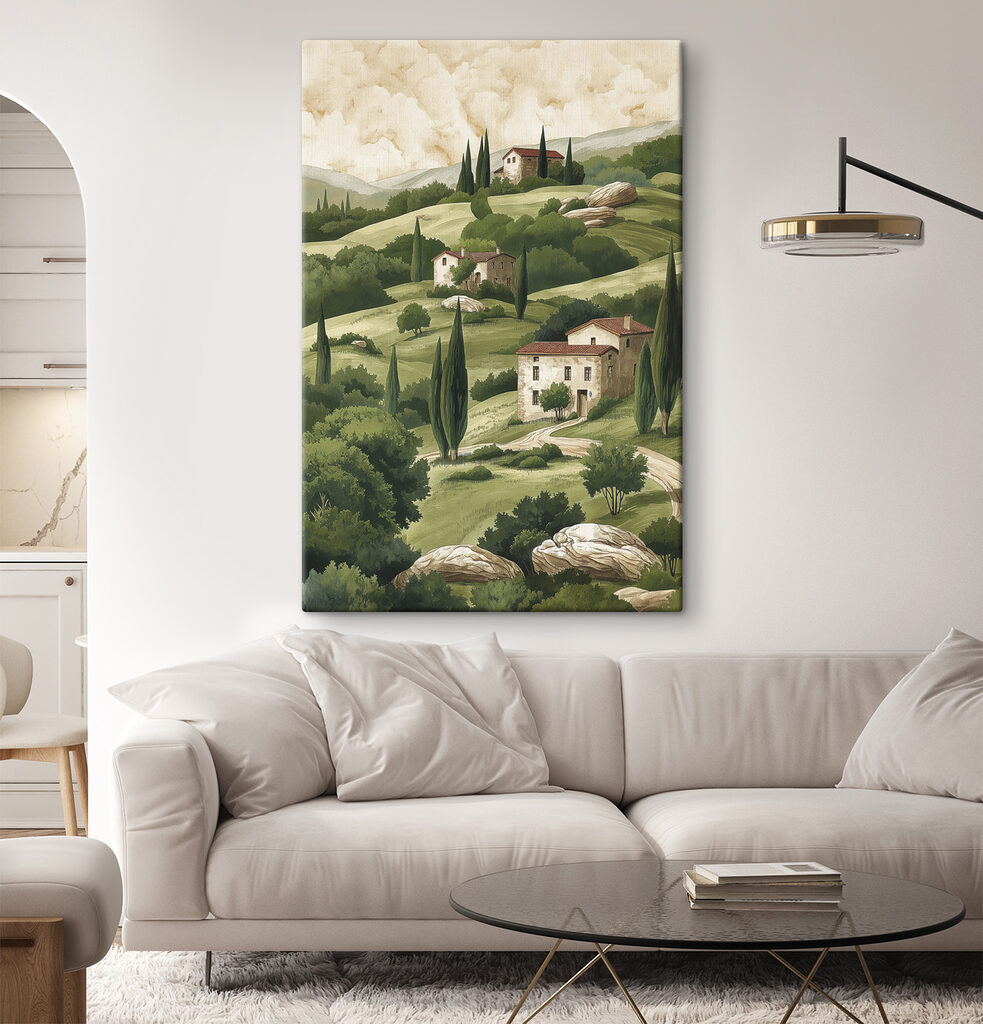 Maisonnettes et pentes vertes — intérieur 2