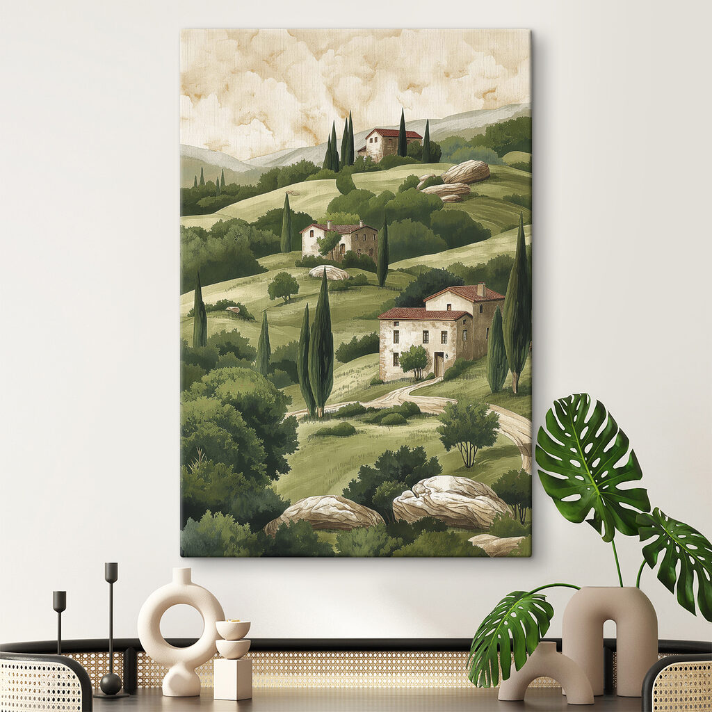 Maisonnettes et pentes vertes — intérieur 1