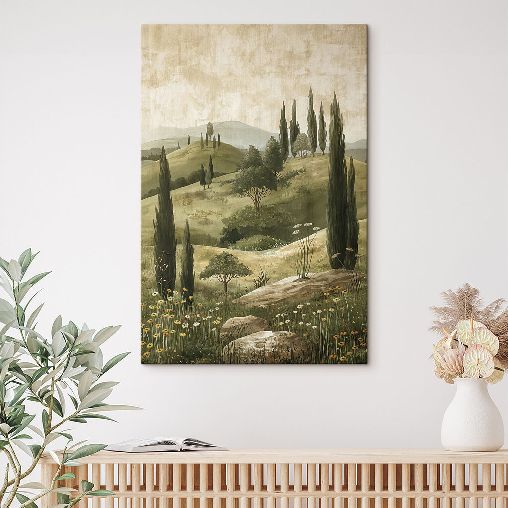 Chemin fleuri aux cyprès — intérieur 1