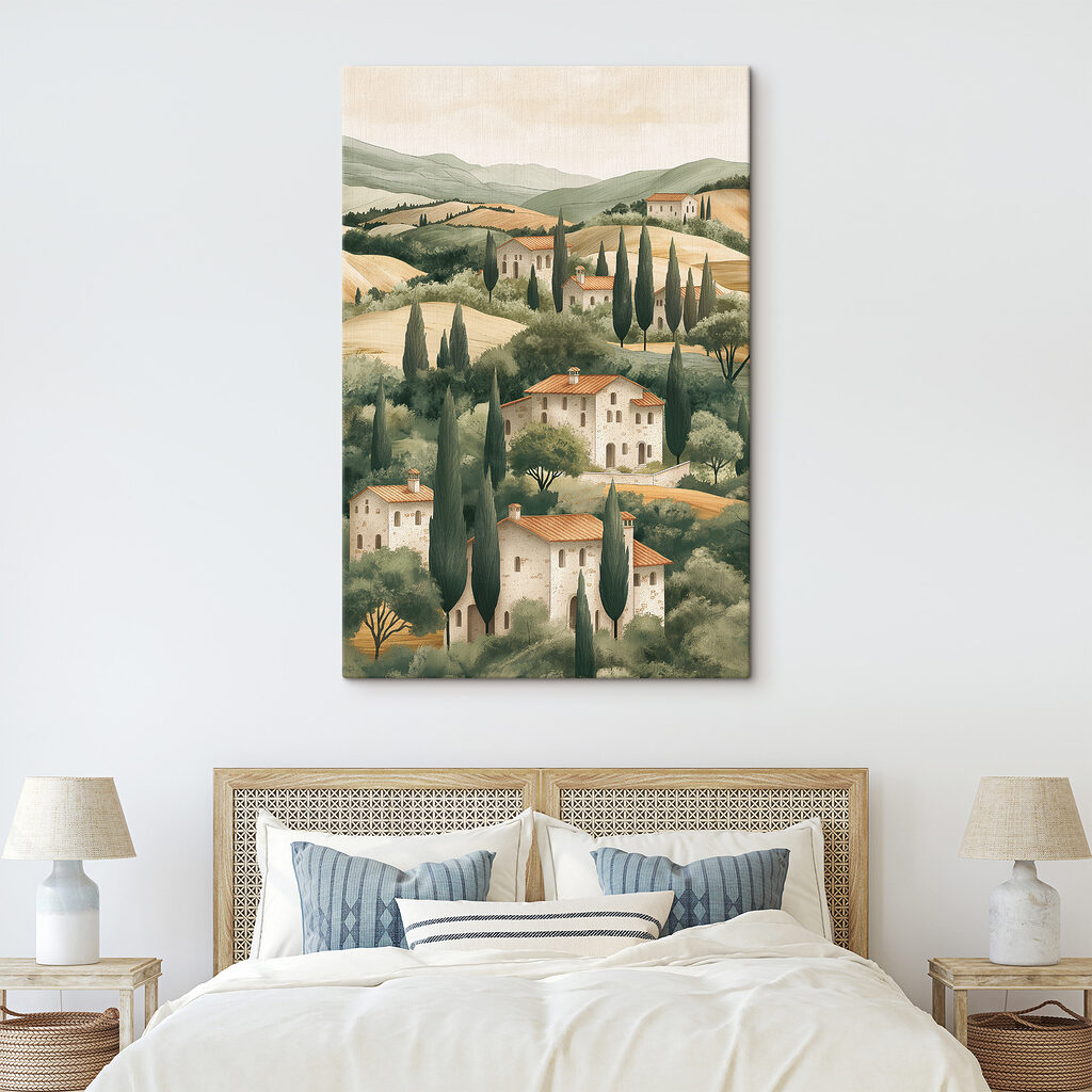 Maisons blanches et cyprès — intérieur 2