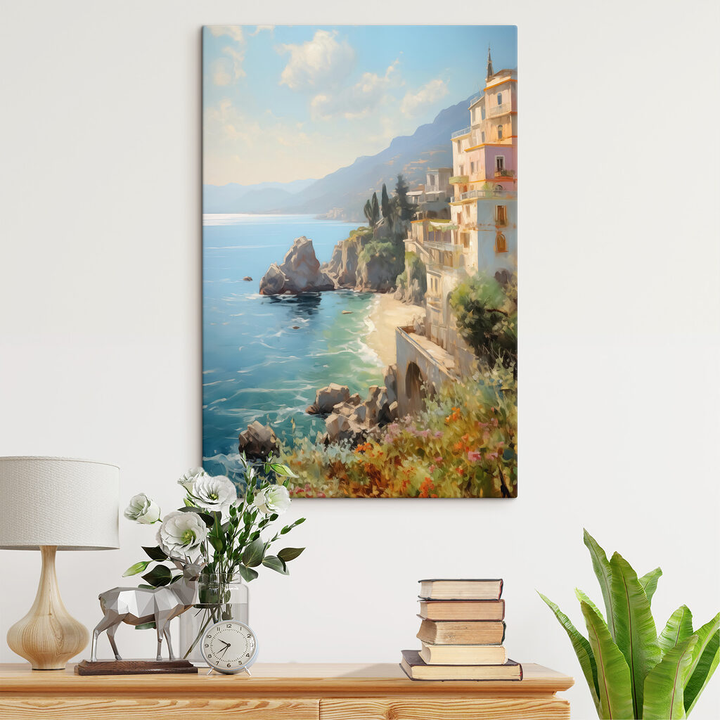 Côte aux eaux turquoise dans un intérieur