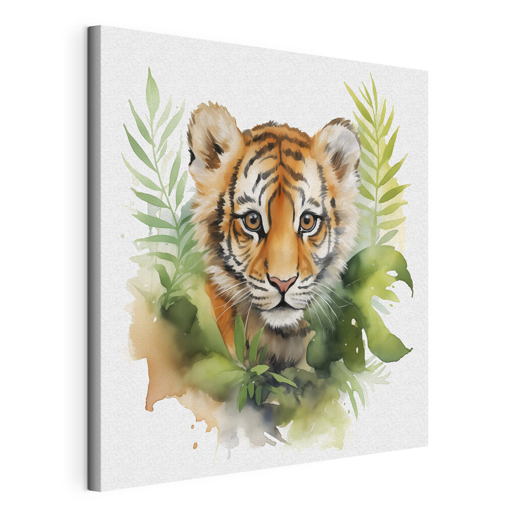 Bébé tigre et feuillage — vue du produit