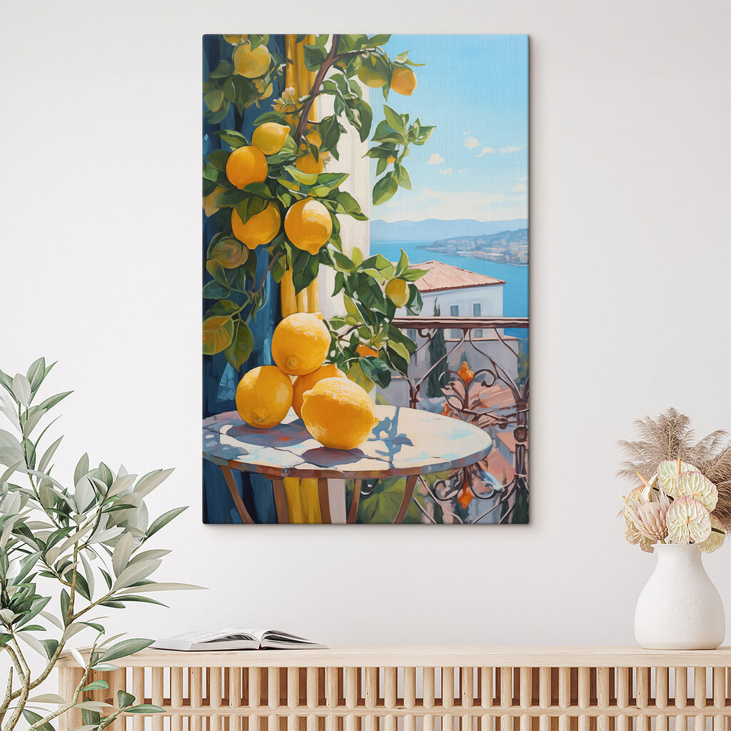Citrons au balcon dans un intérieur