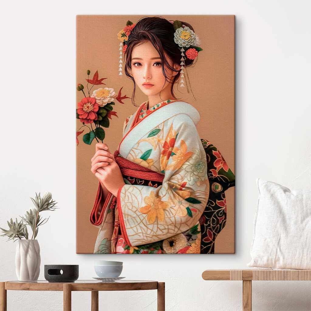 Fleurs et kimono dans un intérieur