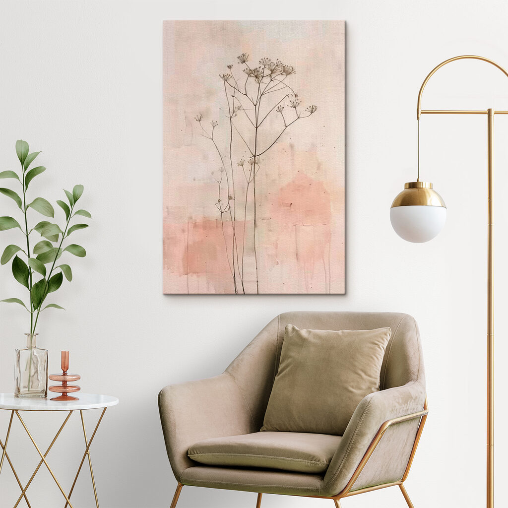 Ombelles délicates sur rose — intérieur 1
