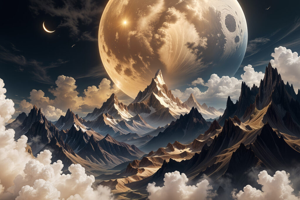 Lune sur les cimes — motif complet